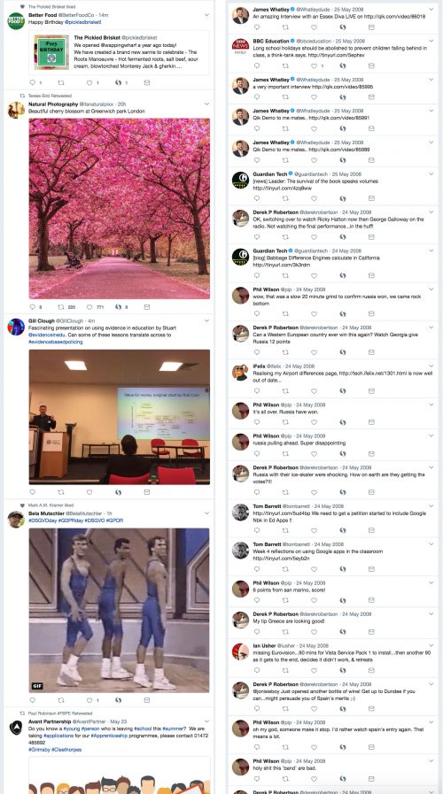 Twitter, ten years, timeline and chronologically speaking