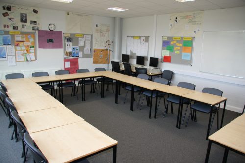 a classroom in Gloucestershire College